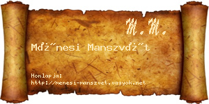 Ménesi Manszvét névjegykártya